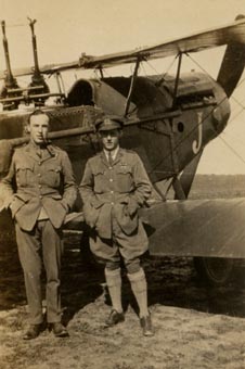Capts Claye and Hughes, No 62 Sqn, in front of their Bristol fighter
